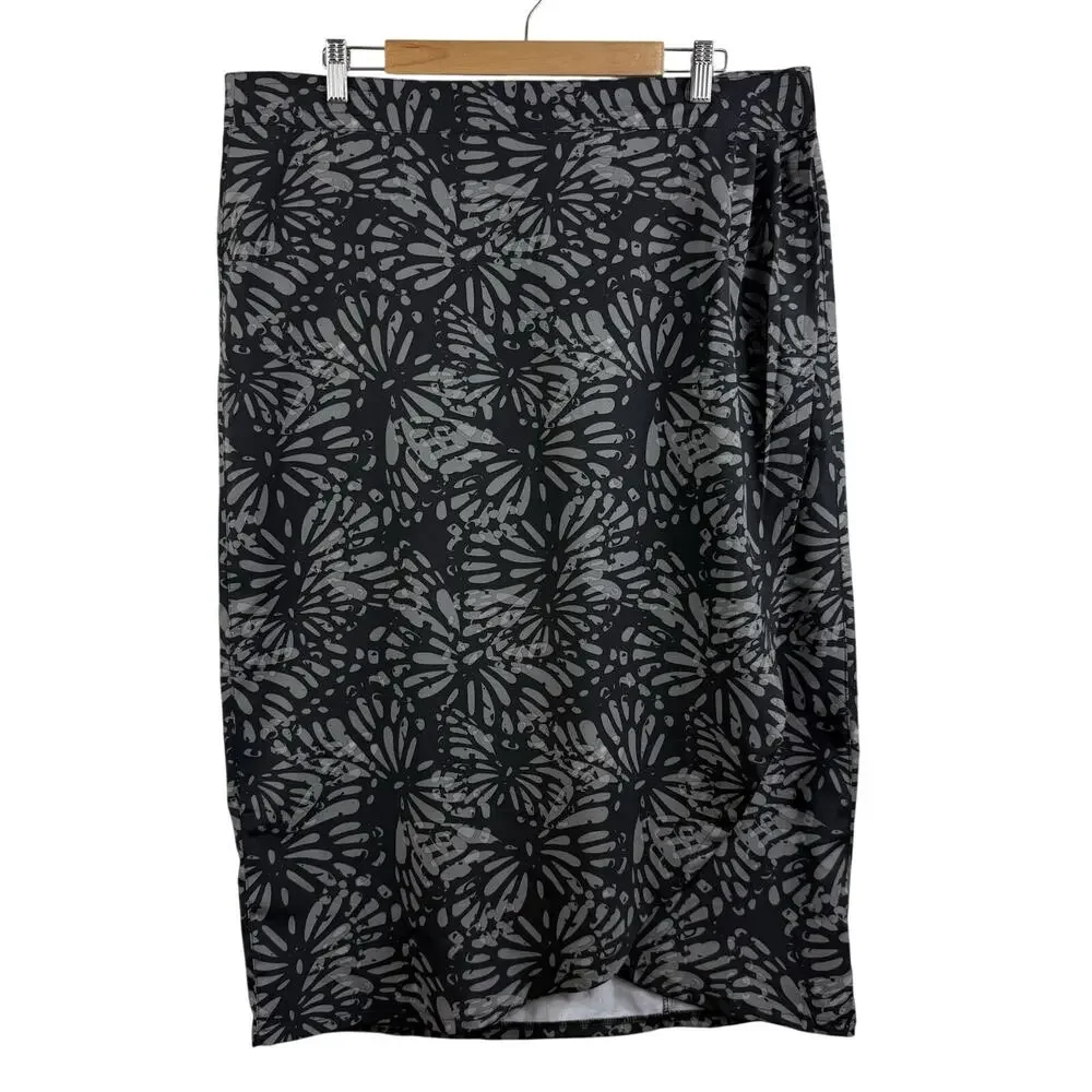 Ripskirt Hawaii Shibori Butterfly Maxi Skirt XL Length 4 Beach Vacation Pocket